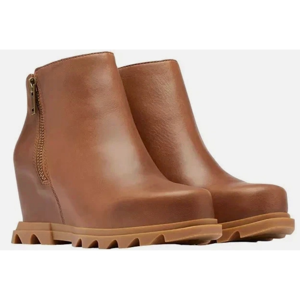 Sorel Joan Of Arctic Wedge III Zip Leather Wedge Bootie Womens Size 9.5‎ $210